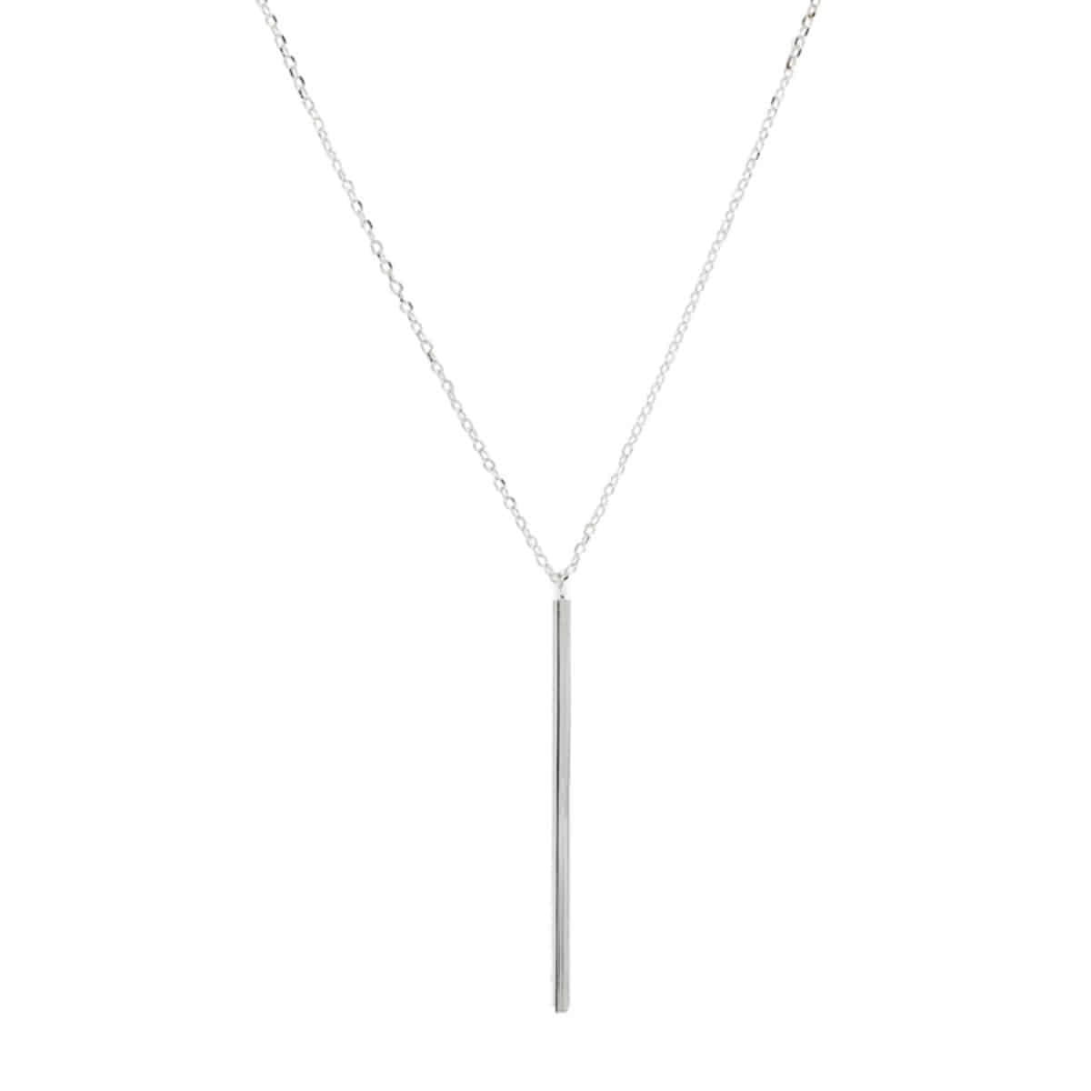 [silver] square bar necklace