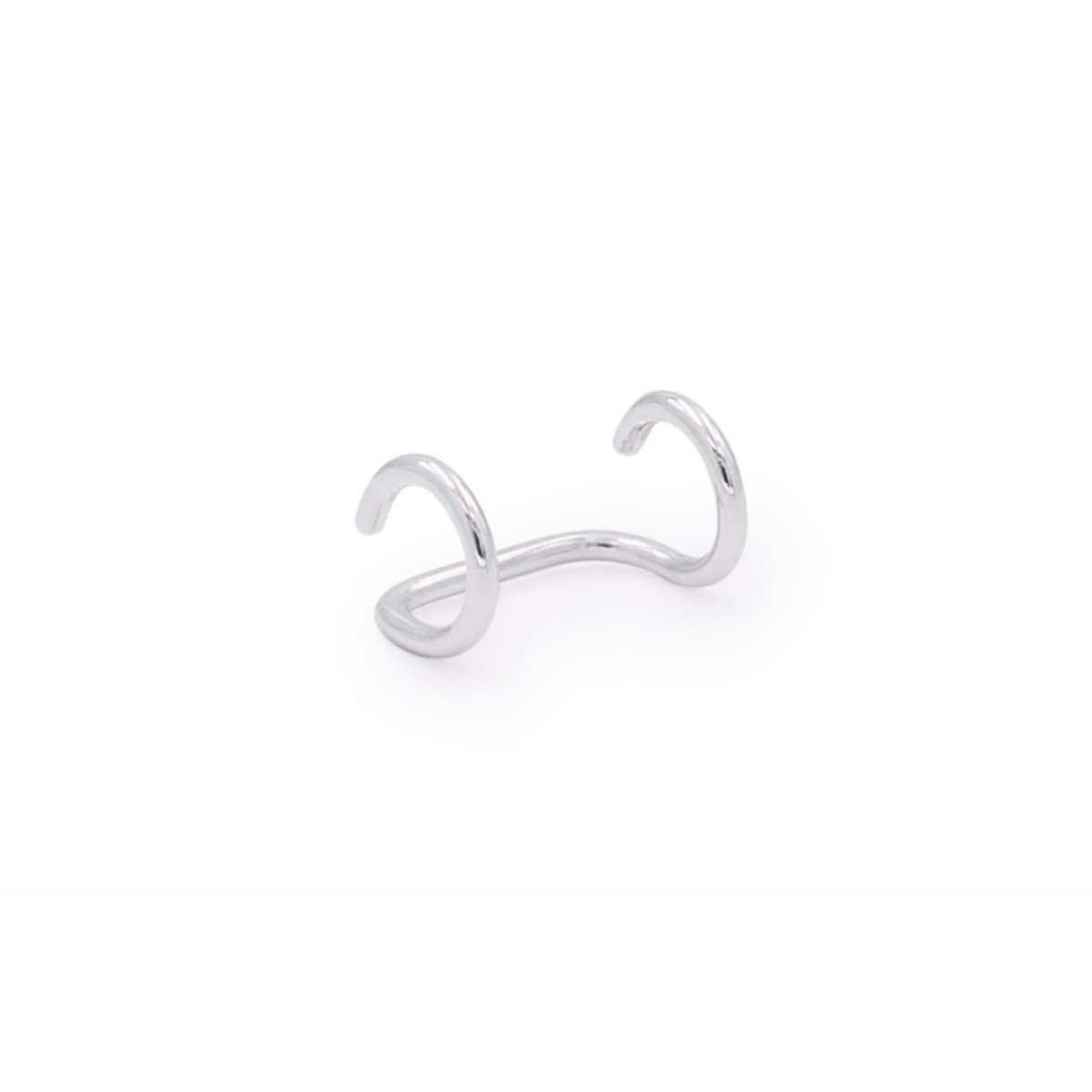 [silver] wide twin earcuff