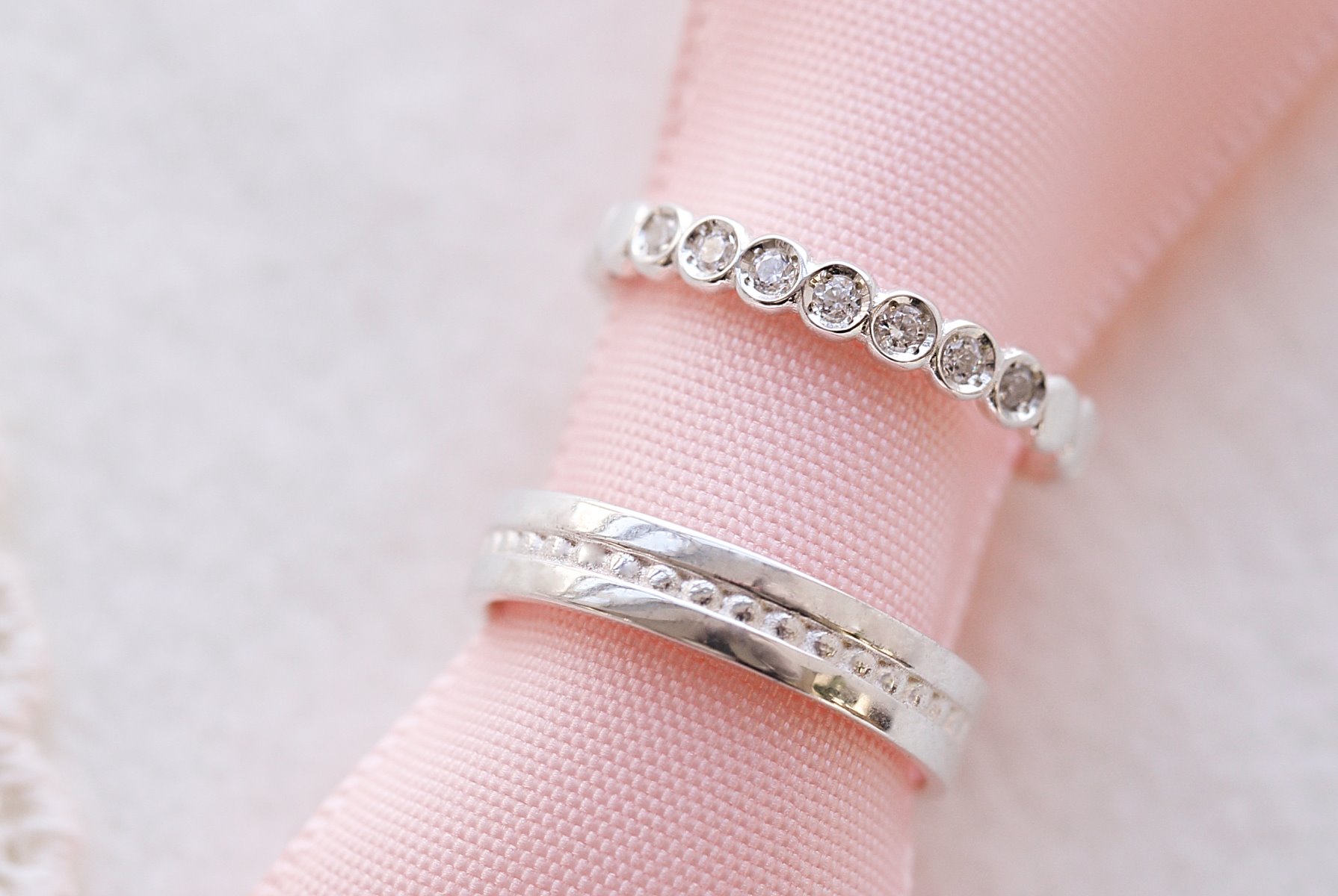 [silver] bubble stone love ring