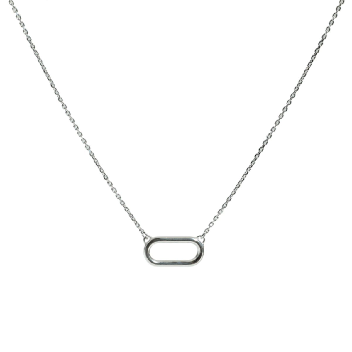 [silver] round frame necklace