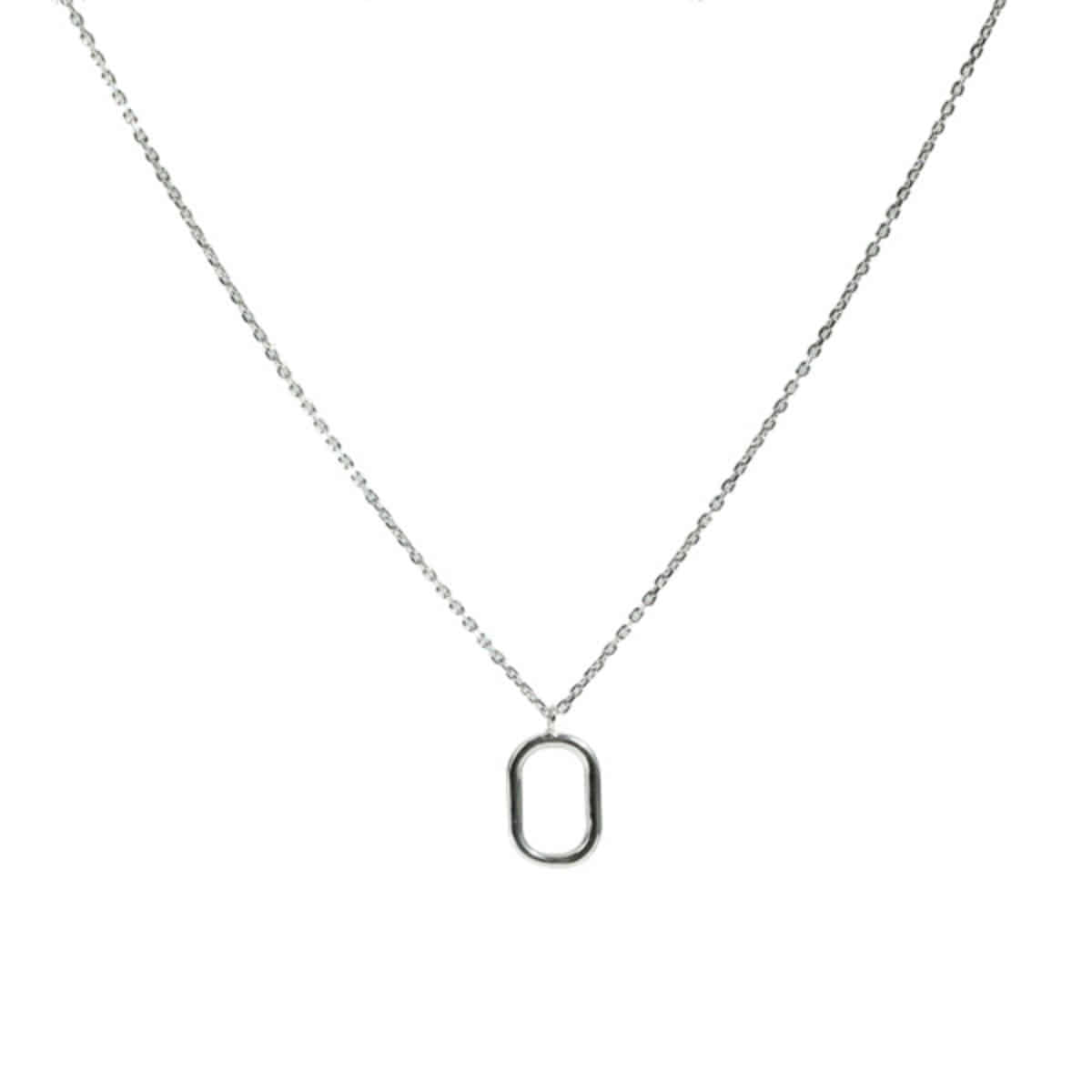 [silver] square frame necklace