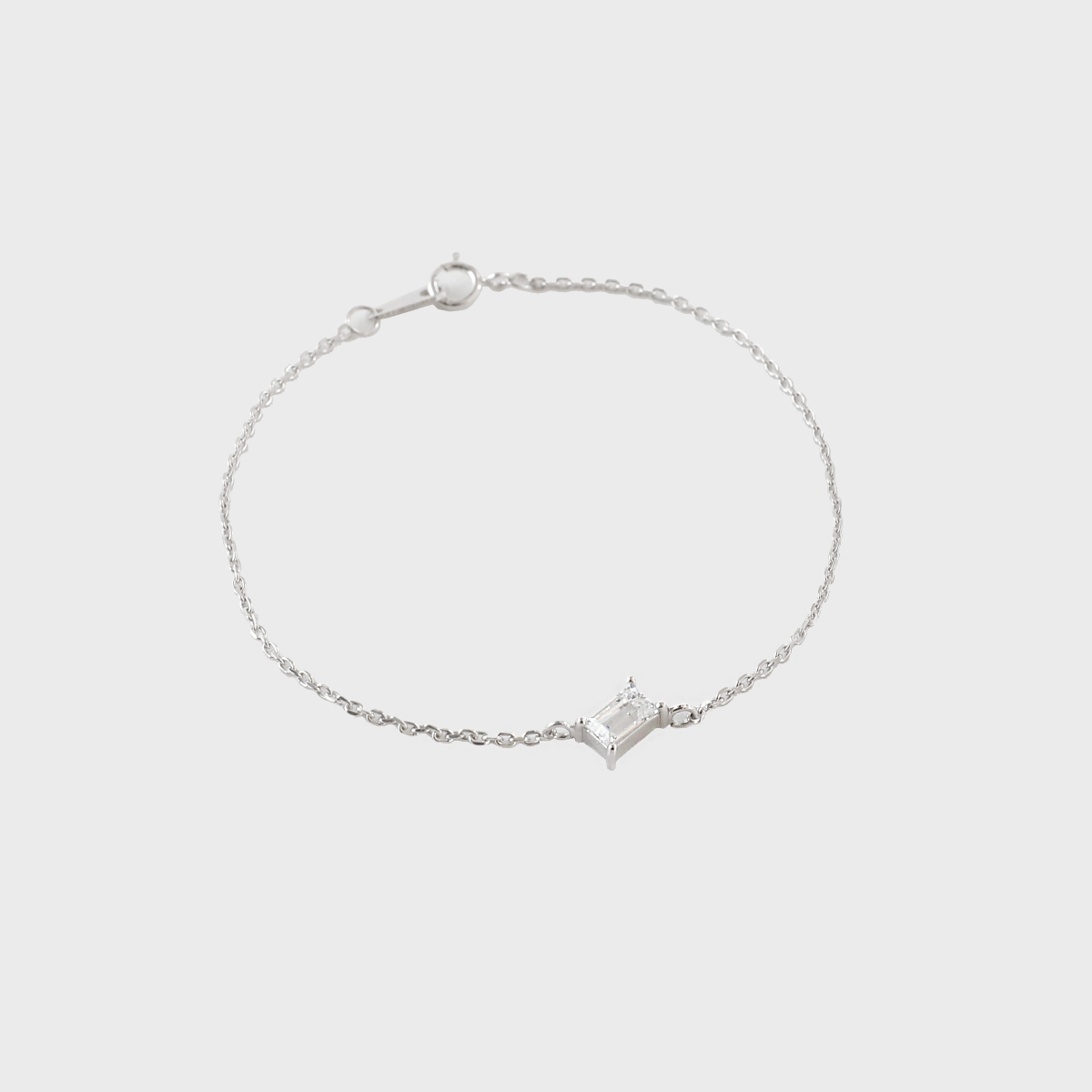 [silver] aurora square stone bracelet
