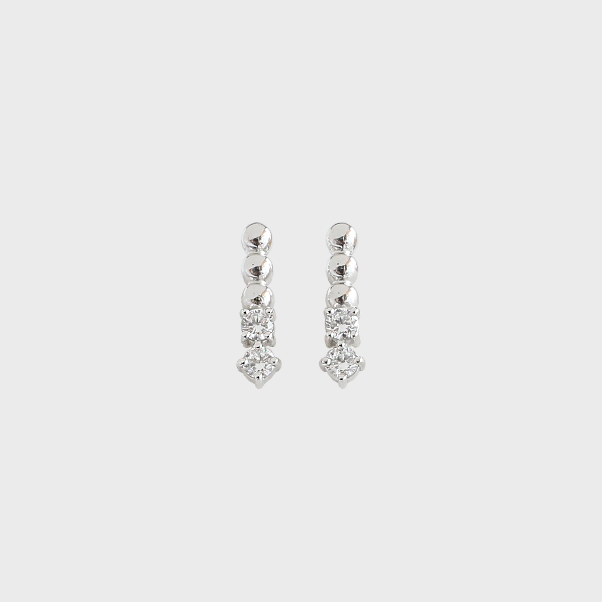 [silver] falling star bead earring