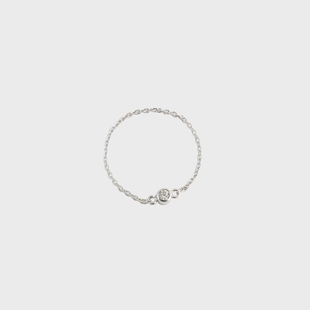 [silver] shining stone chain ring