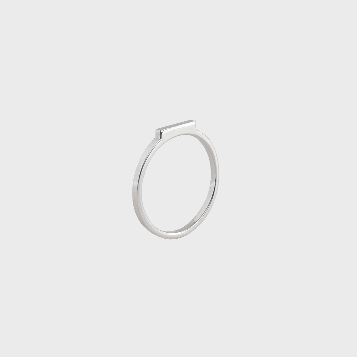[silver] square flat ring