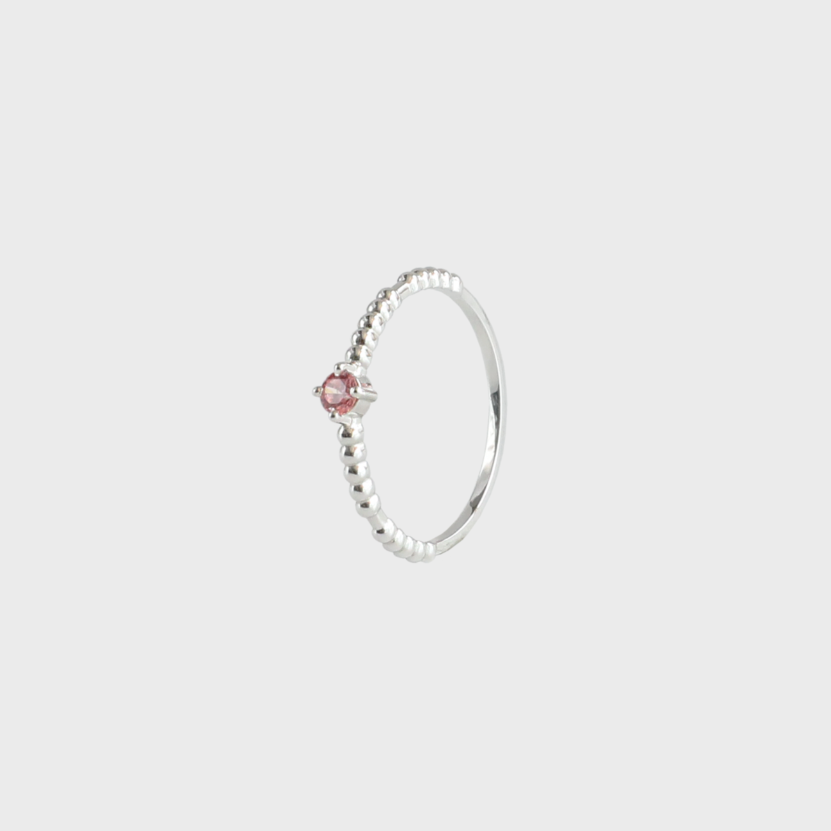 [silver] season stone ring-spring pink