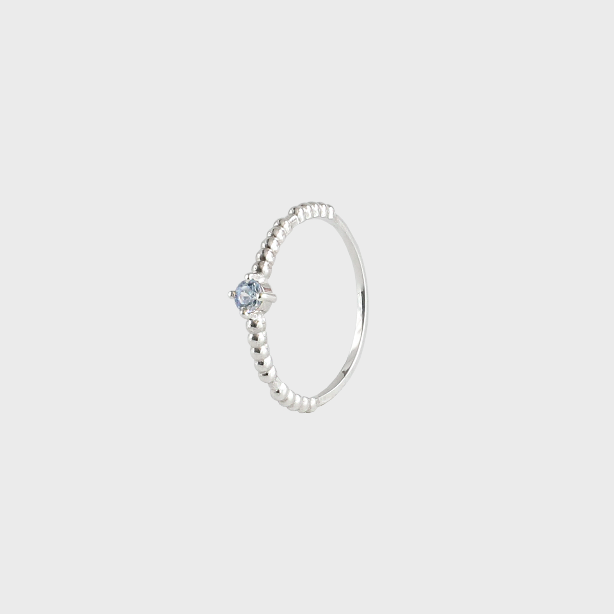 [silver] season stone ring-winter blue