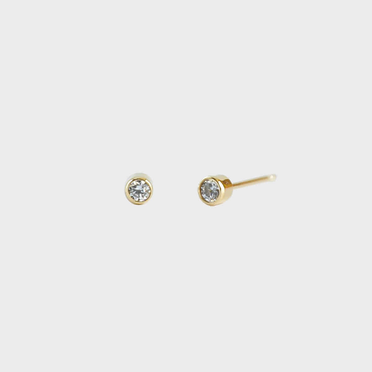 [14K] mini stone earring