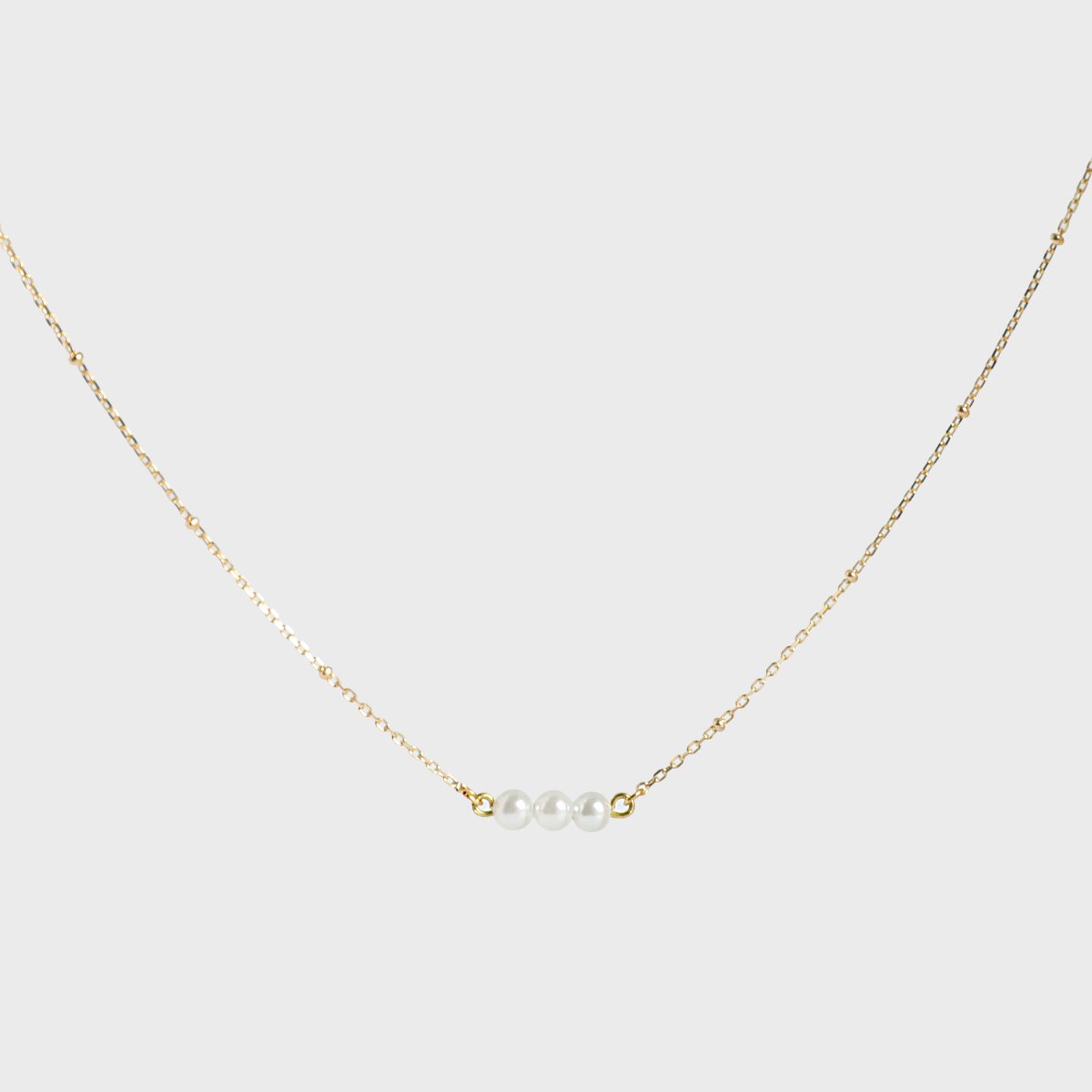 [14K] pearl bead chain necklace