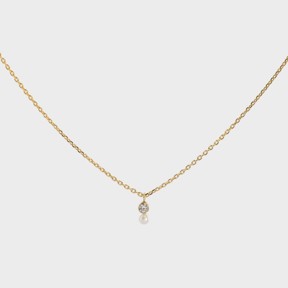 [14K] pearl drop necklace