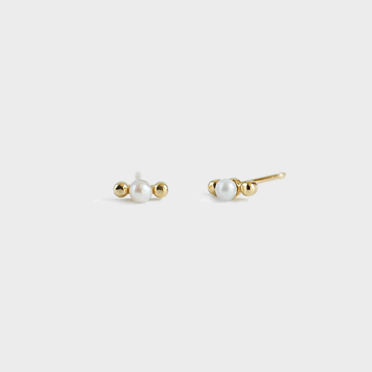 [14K] beaded pearl earring