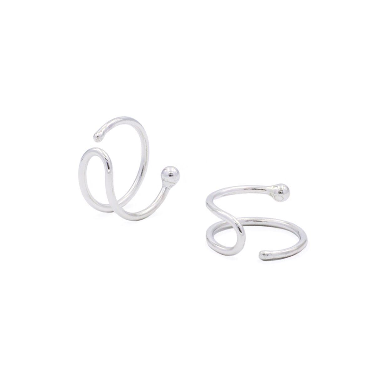 [silver] half line mid earcuff